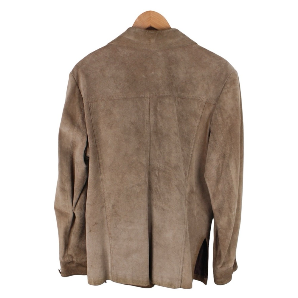 Vintage 70s Suede Leather Shirt Jacket‎ Men's Large Brown Western Button Up - Picture 5 of 5